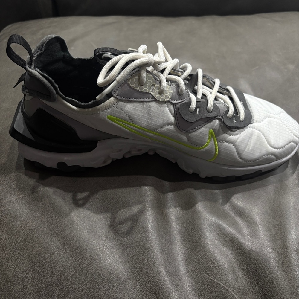Nike White and Gray Sneakers with Breathable Mesh Design